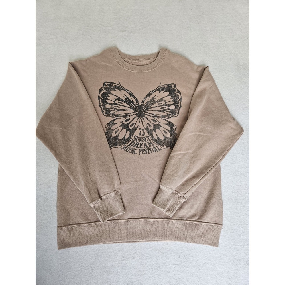 Hollister Sunset Dream‎ Music Festival Butterfly Graphic Crewneck Sweatshirt XS